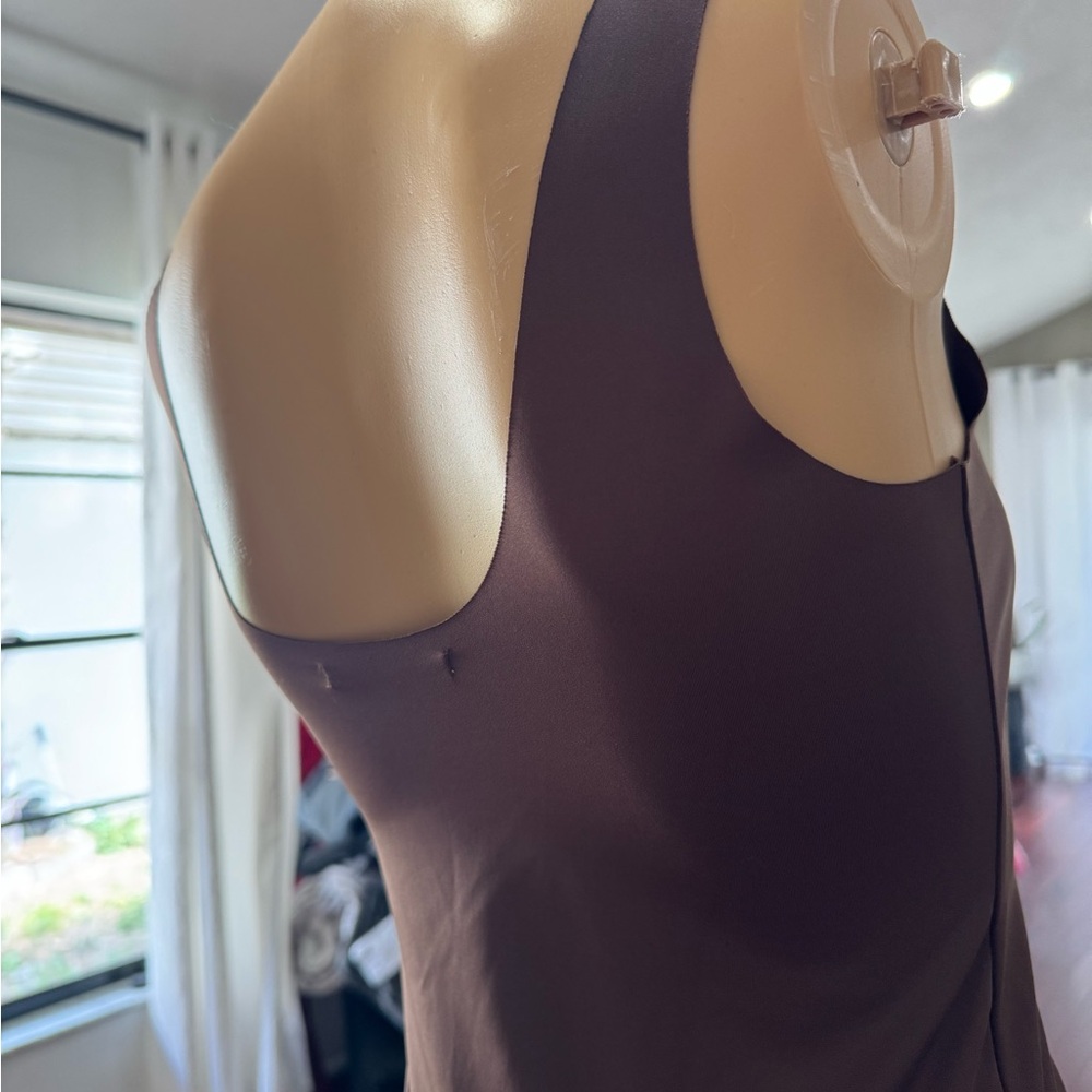 Zara Rust-Brown Square Neck Bodysuit size M - Picture 3 of 4